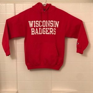 VTG Champion Wisconsin Badgers Hoodie Size L
